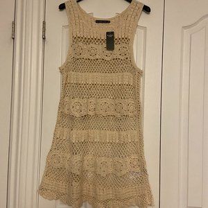 Abercrombie & Fitch beach crochet dress, beige color